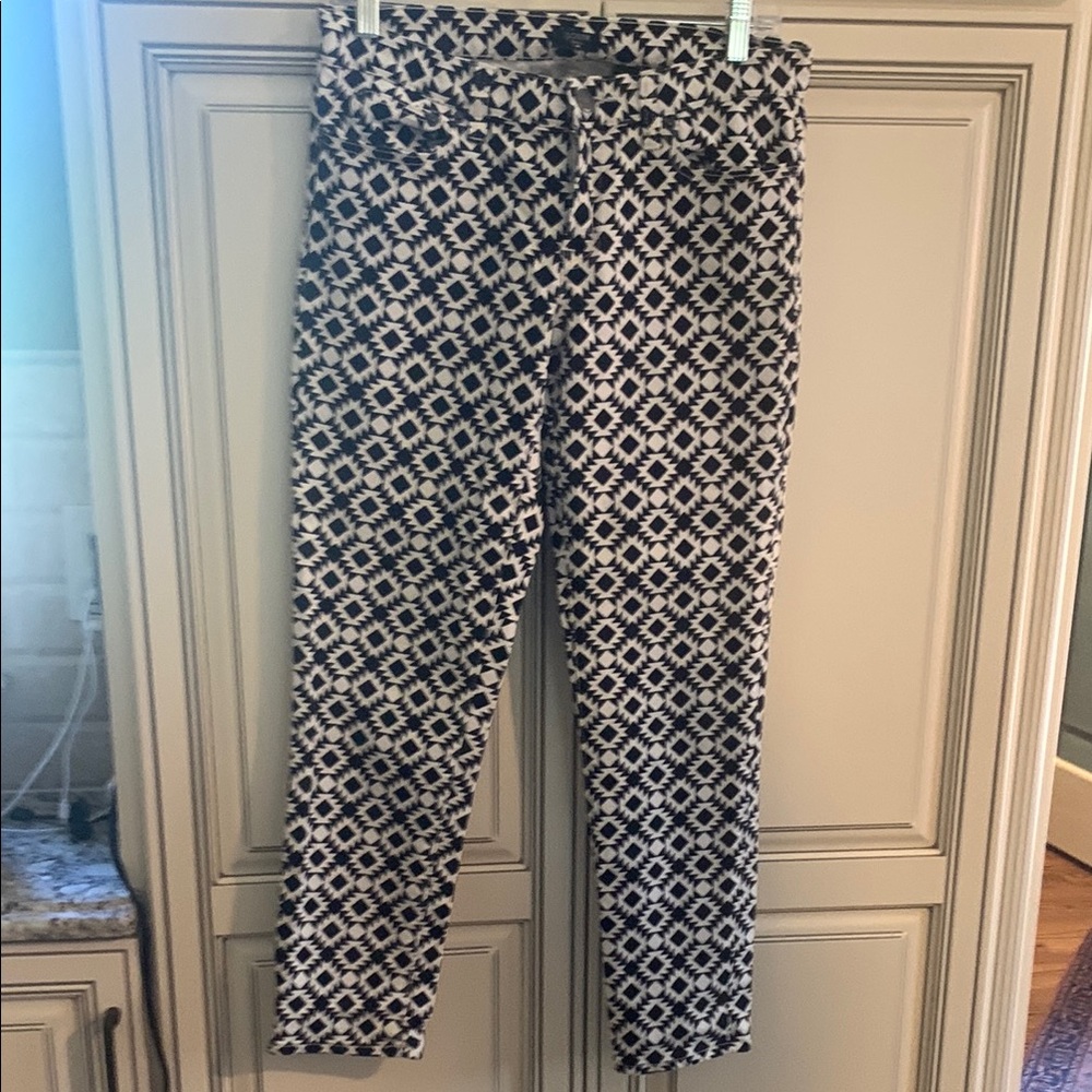 Black and White Geometric Pattern J Crew jeans